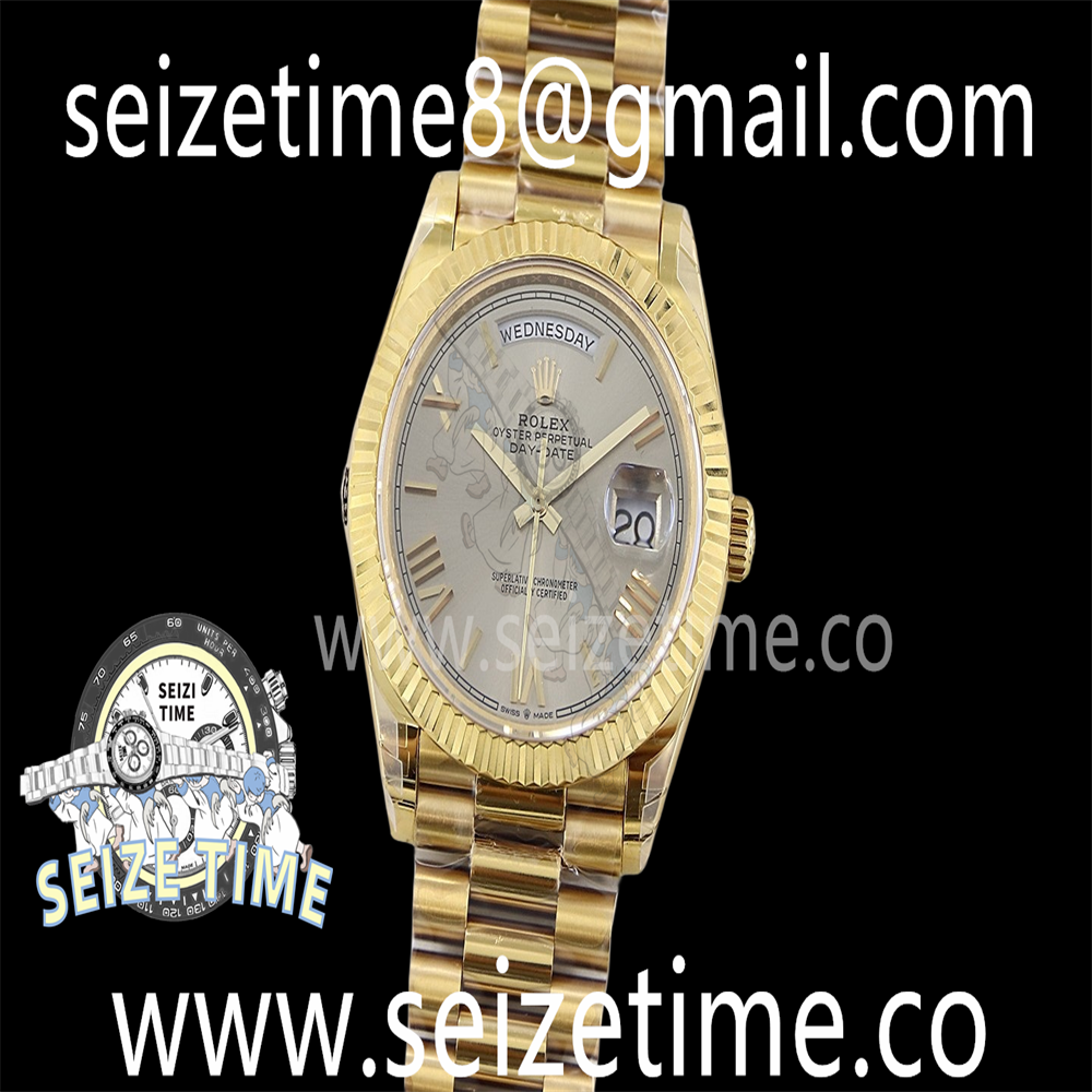 Day Date 40 YG 904L Steel TWSF 1:1 Best Edition Silver Roman Dial on YG Bracelet A2836