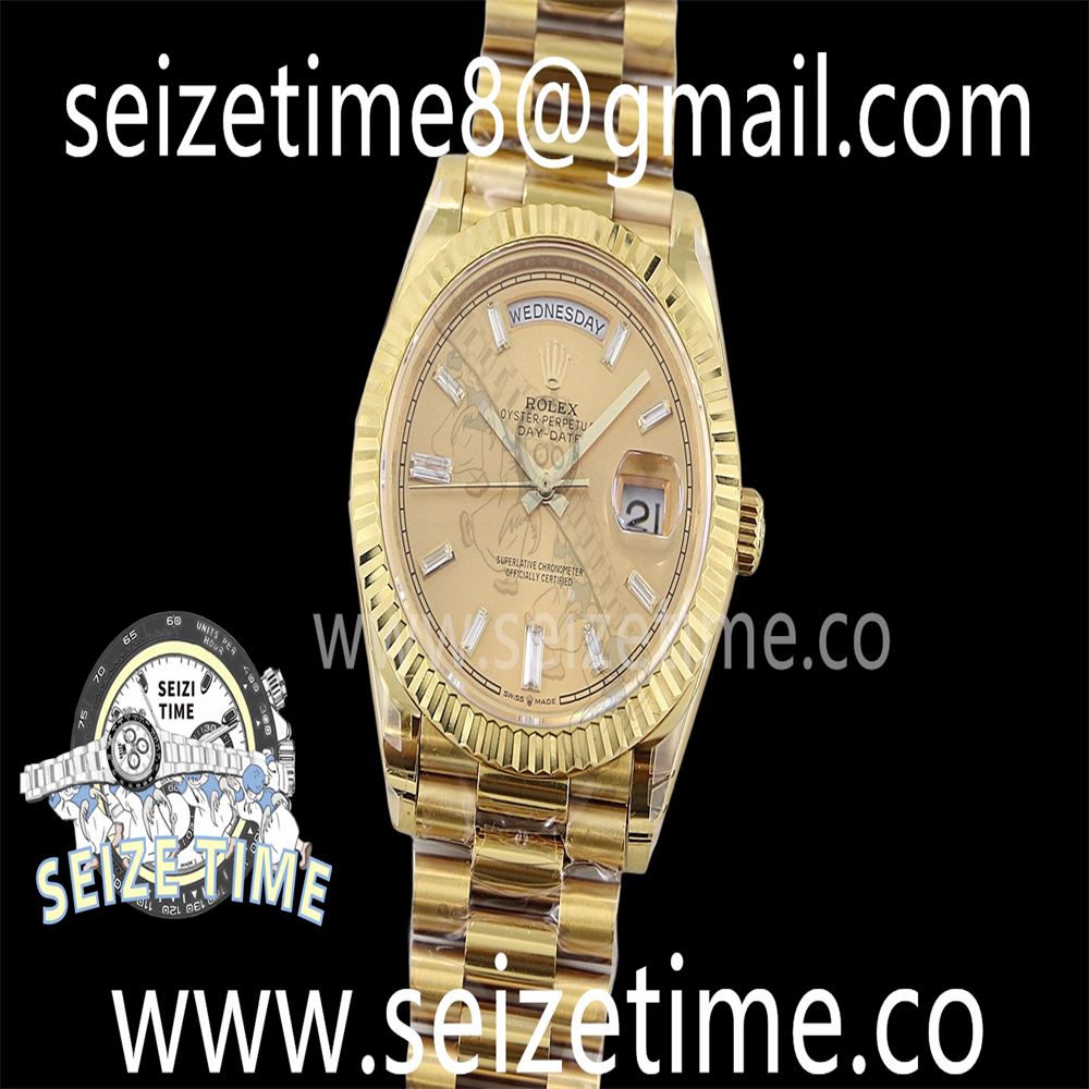 Day Date 40 YG 904L Steel TWSF 1:1 Best Edition YG Crystal Dial on YG Bracelet A2836