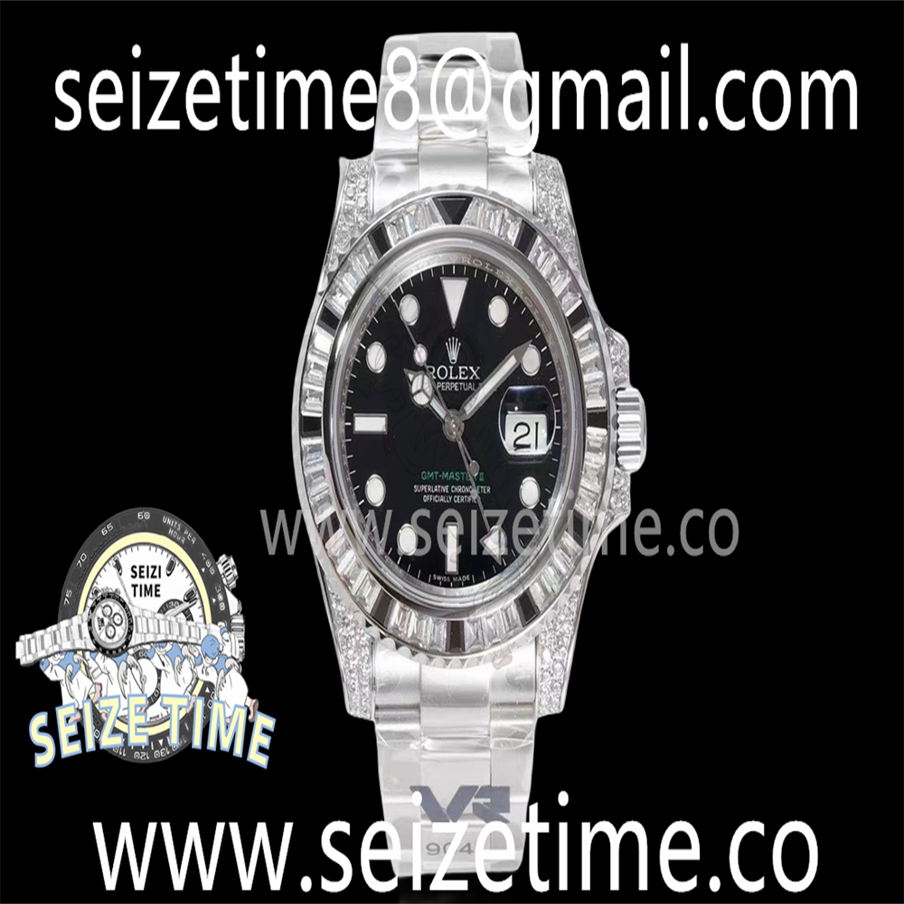 GMT-Master II 904L SS Ruby Bezel VRF 1:1 Best Edition Black Dial on SS Oyster Bracelet A2836