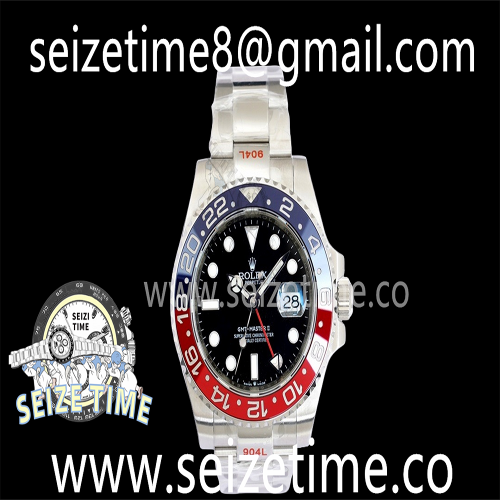 GMT-Master II 126710BLRO "Pepsi" 904L SS EWF 1:1 Best Edition Black Dial on SS Oyster Bracelet VR3285 CHS V2
