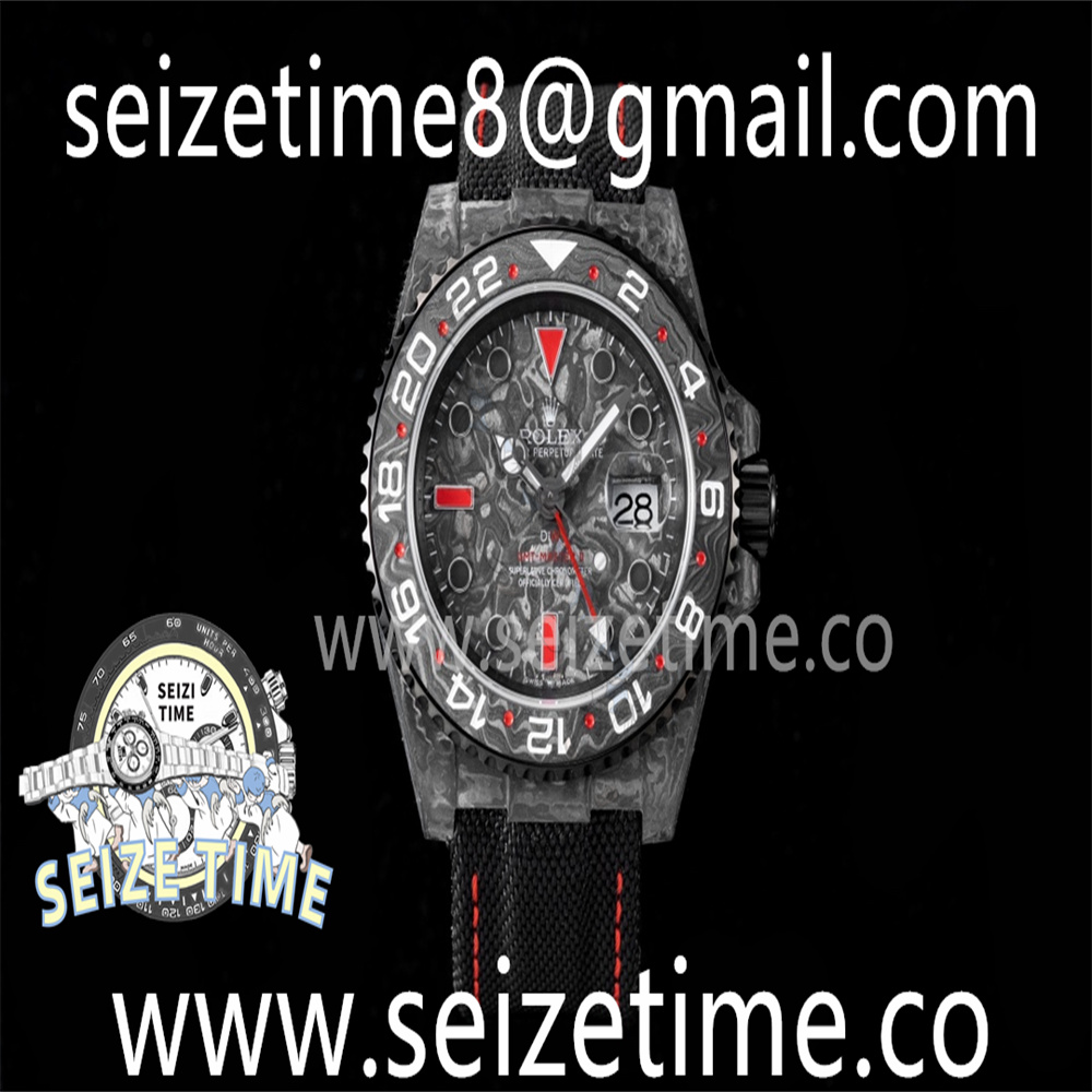 GMT DIW Carbon JHF Best Edition Black/Red Black Dial on Black Nylon Strap SA3186