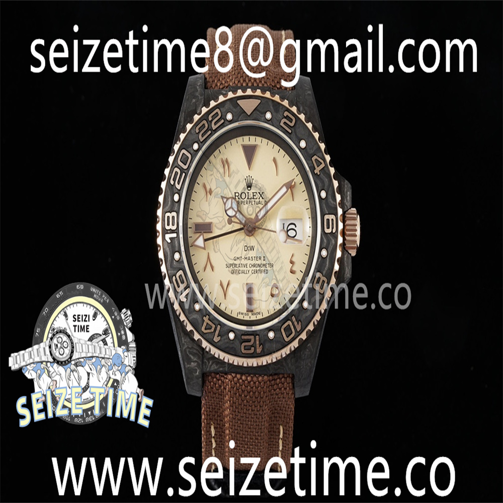 GMT Carbon DIWF Best Edition Yellow Dial on Brown Nylon Strap SA3285 CHS V2