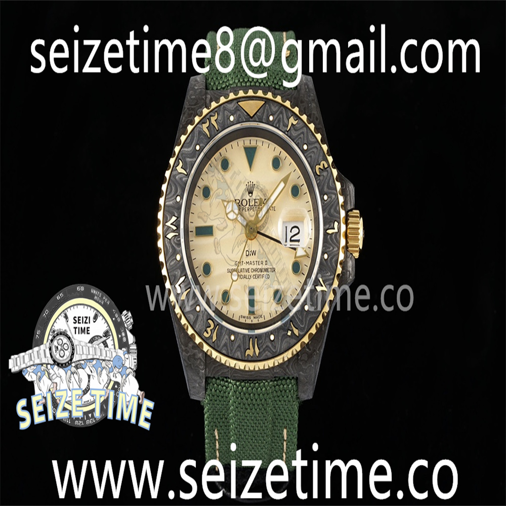 GMT Carbon DIWF Best Edition YG Dial on Green Nylon Strap SA3285 CHS V2