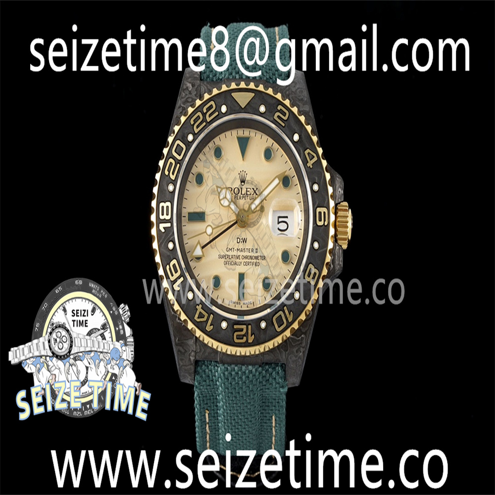 GMT Carbon DIWF Best Edition Yellow Dial on Green Nylon Strap SA3285 CHS V2