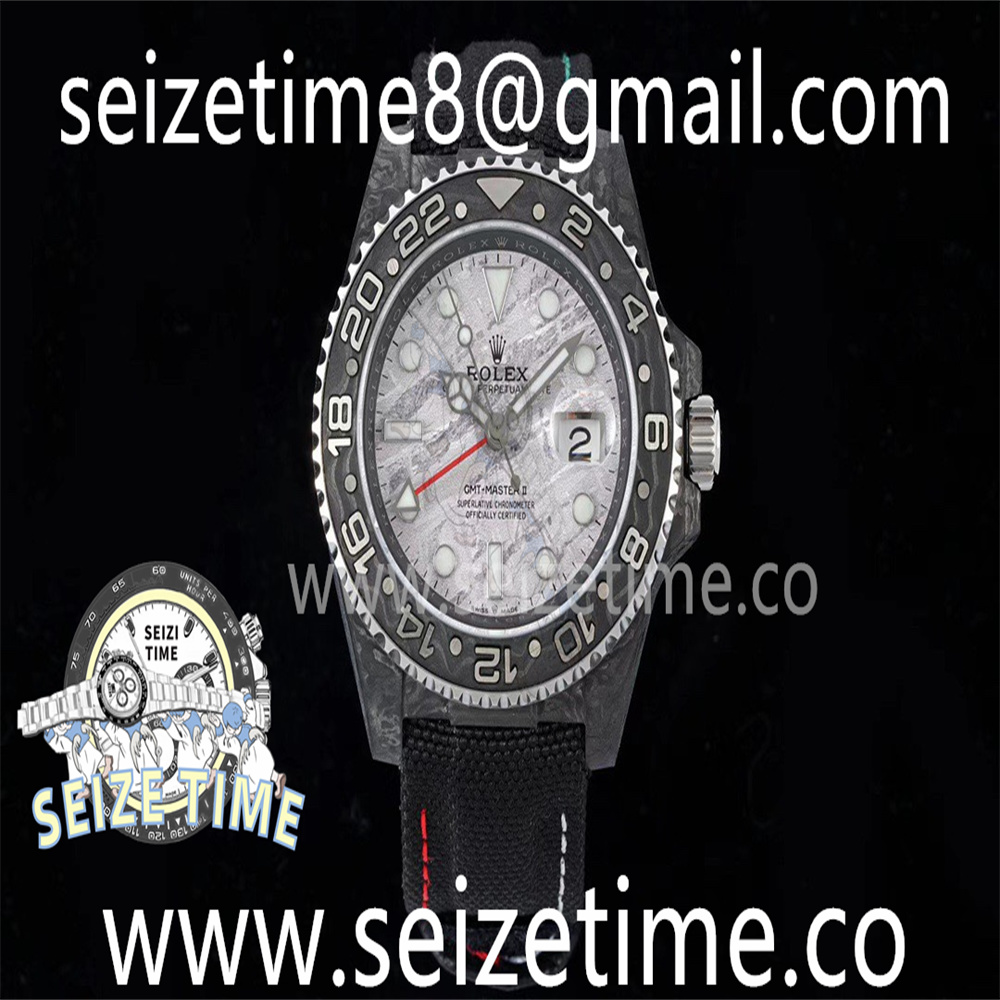 GMT Carbon DIWF Best Edition Black Textured Dial YG Markers on Black Nylon Strap SA3285 CHS V2