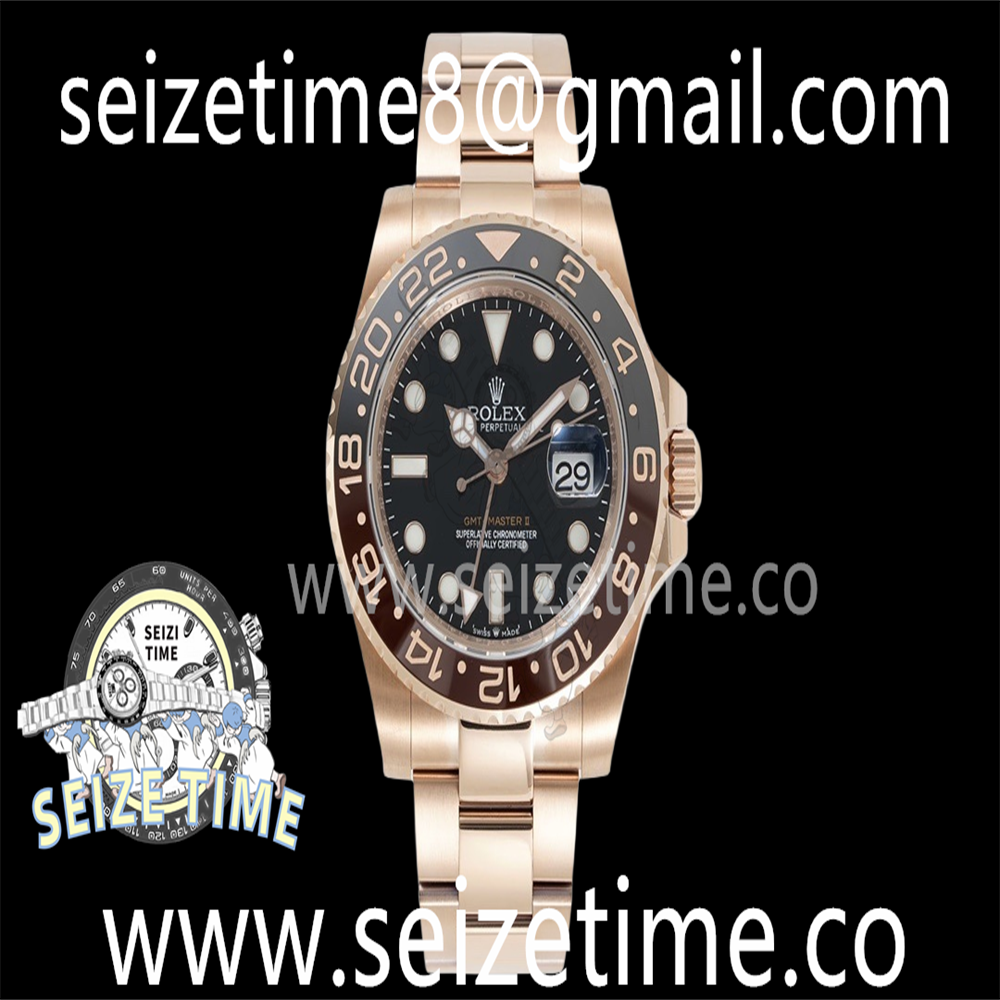 GMT-Master II 126715CHNR “Rootbeer” 904L RG GMF 1:1 Best Edition Black Dial Dot on RG Oyster Bracelet SH3285 CHS V6