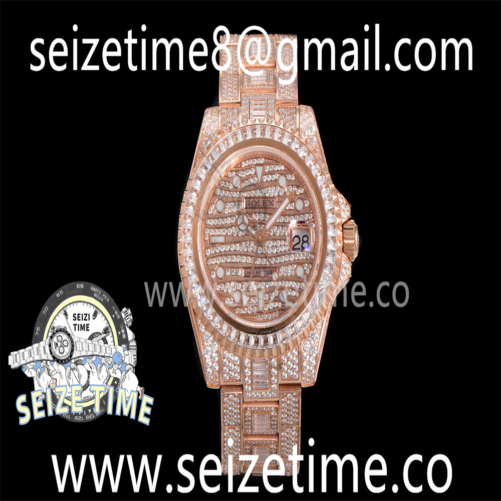 GMT Master II 116769 RG BRIL Full Diamonds TWF 1:1 Best Edition Diamonds Dial on Bracelet A2836