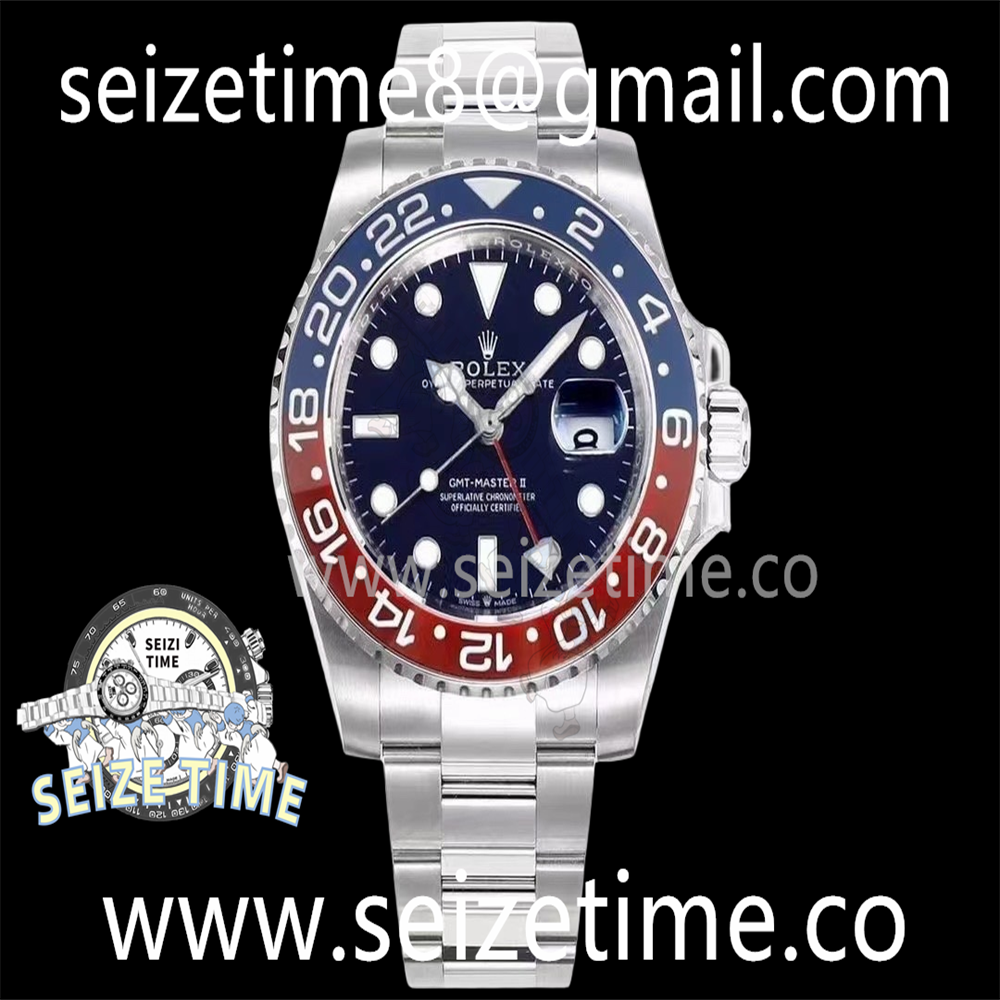 GMT-Master II 126710BLRO “Pepsi” 904L SS GMF 1:1 Best Edition Black Dial Dots on SS Oyster Bracelet SH3285 CHS V6