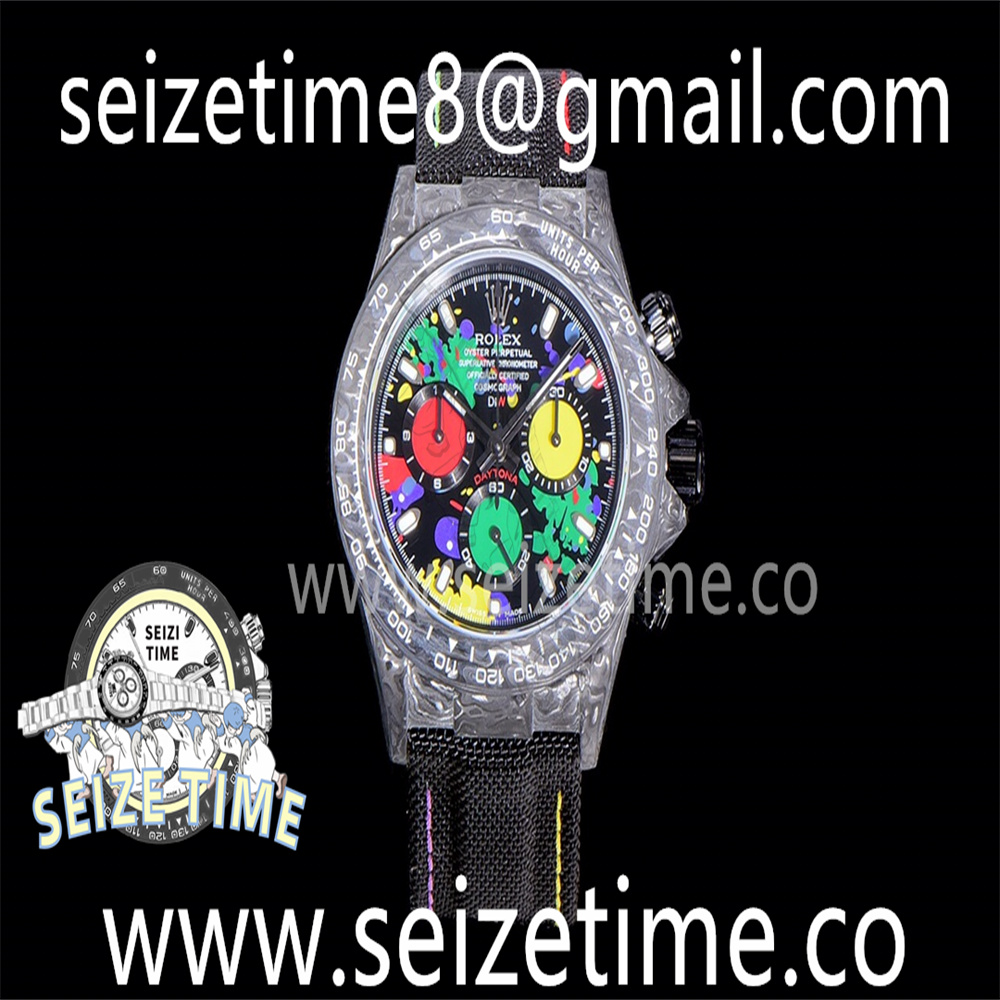 Daytona DIW Carbon JHF Best Edition Black Colorful Dial on Black Nylon Strap A7750