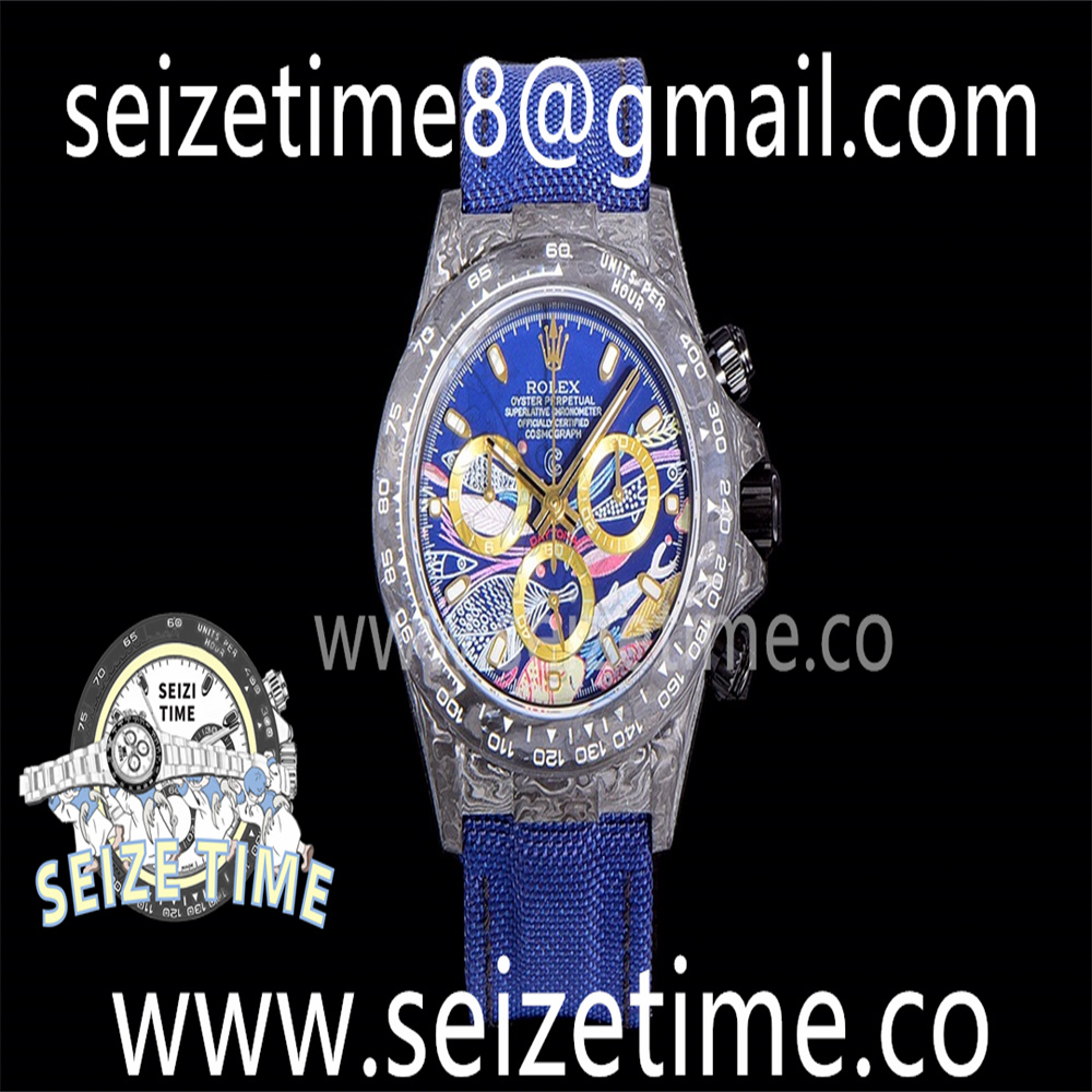 Daytona DIW Carbon JHF Best Edition Blue Paint Dial on Deep Blue Nylon Strap A7750