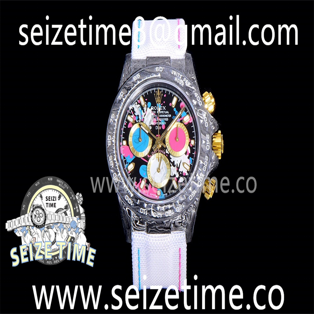 Daytona DIW Carbon JHF Best Edition Black Dial on White Nylon Strap A7750