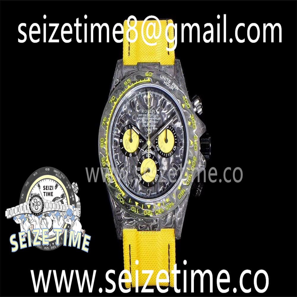 Daytona DIW Carbon JHF Best Edition Carbon/Yellow Dial on Yellow Nylon Strap A7750