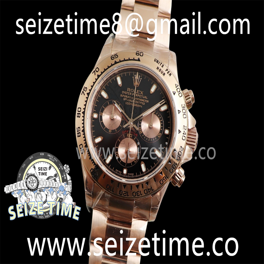 Daytona 116505LN RG JHF Best Edition Black Dial on RG Bracelet A4130