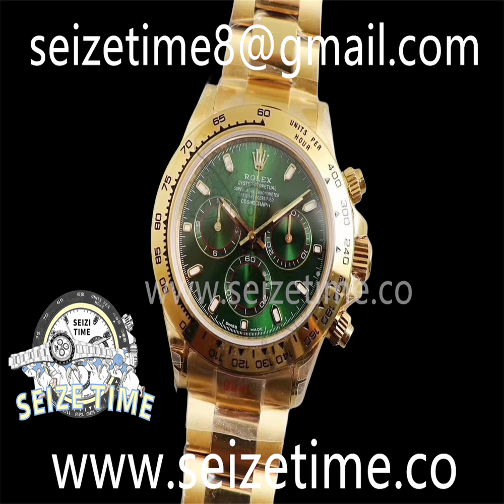 Daytona 116508 YG JHF Best Edition Green Dial on YG Bracelet A4130