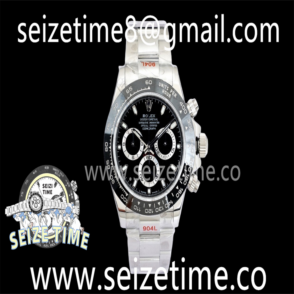 Daytona 116500 904L SS EWF 1:1 Best Edition Black Dial on SS Bracelet Asia 7750