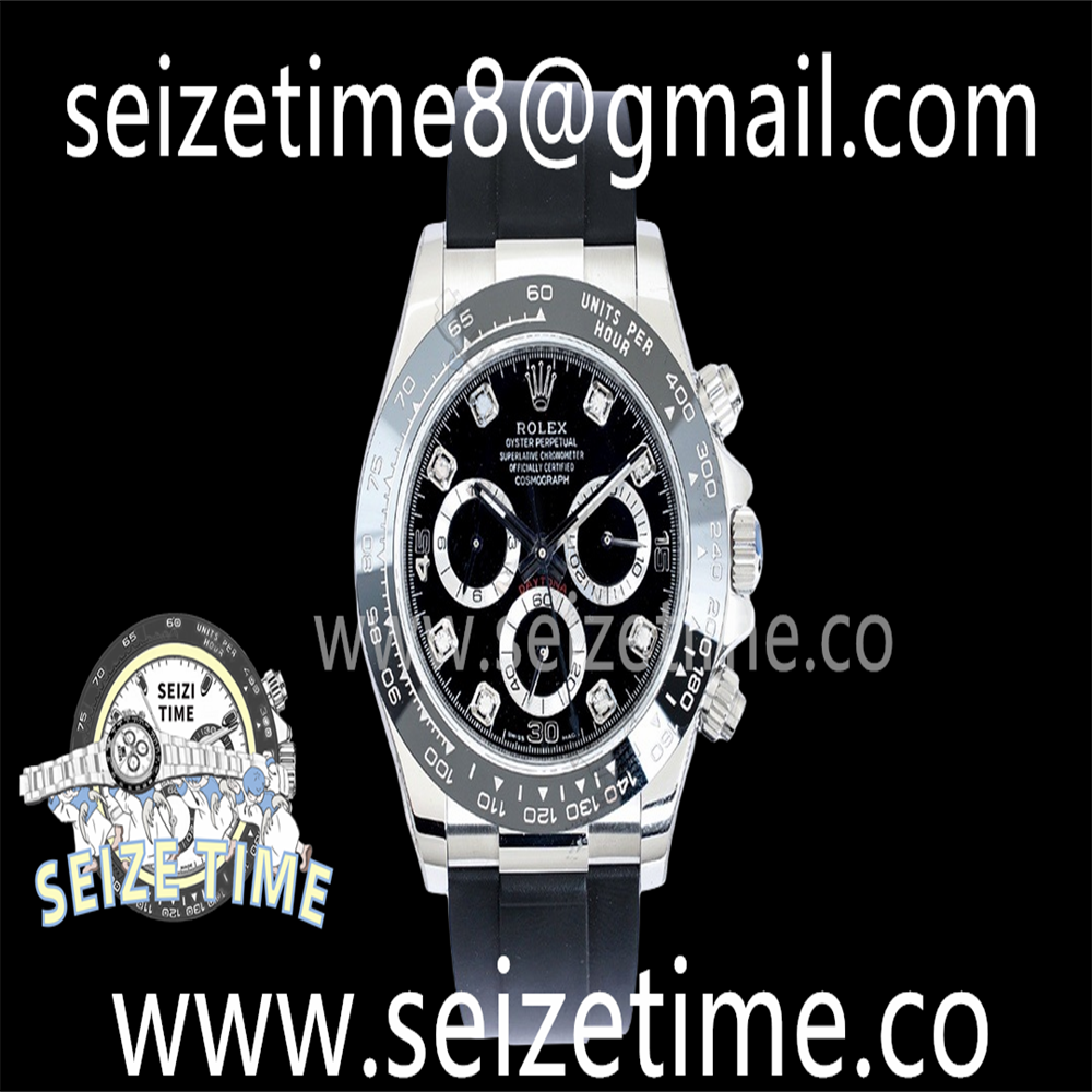 Daytona 116519 904L SS EWF 1:1 Best Edition Black Dial on Rubber Strap Asia 7750