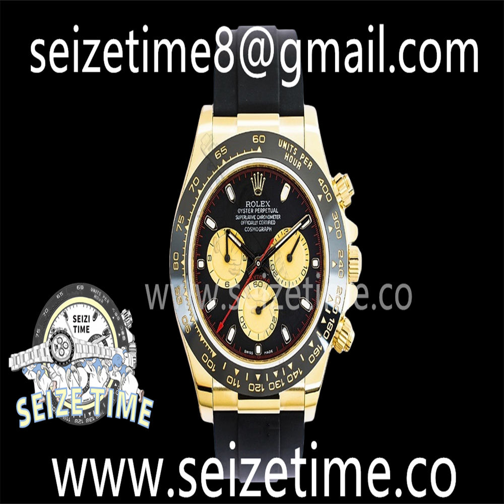 Daytona 116518 904L YG EWF 1:1 Best Edition Black Dial on Rubber Strap A7750