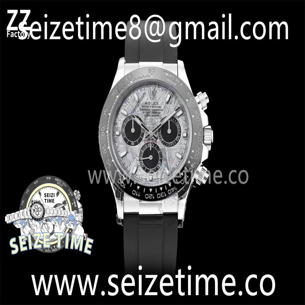 Daytona 116519 904L SS ZZF 1:1 Best Edition Meteorite Dial on Rubber Strap A7750