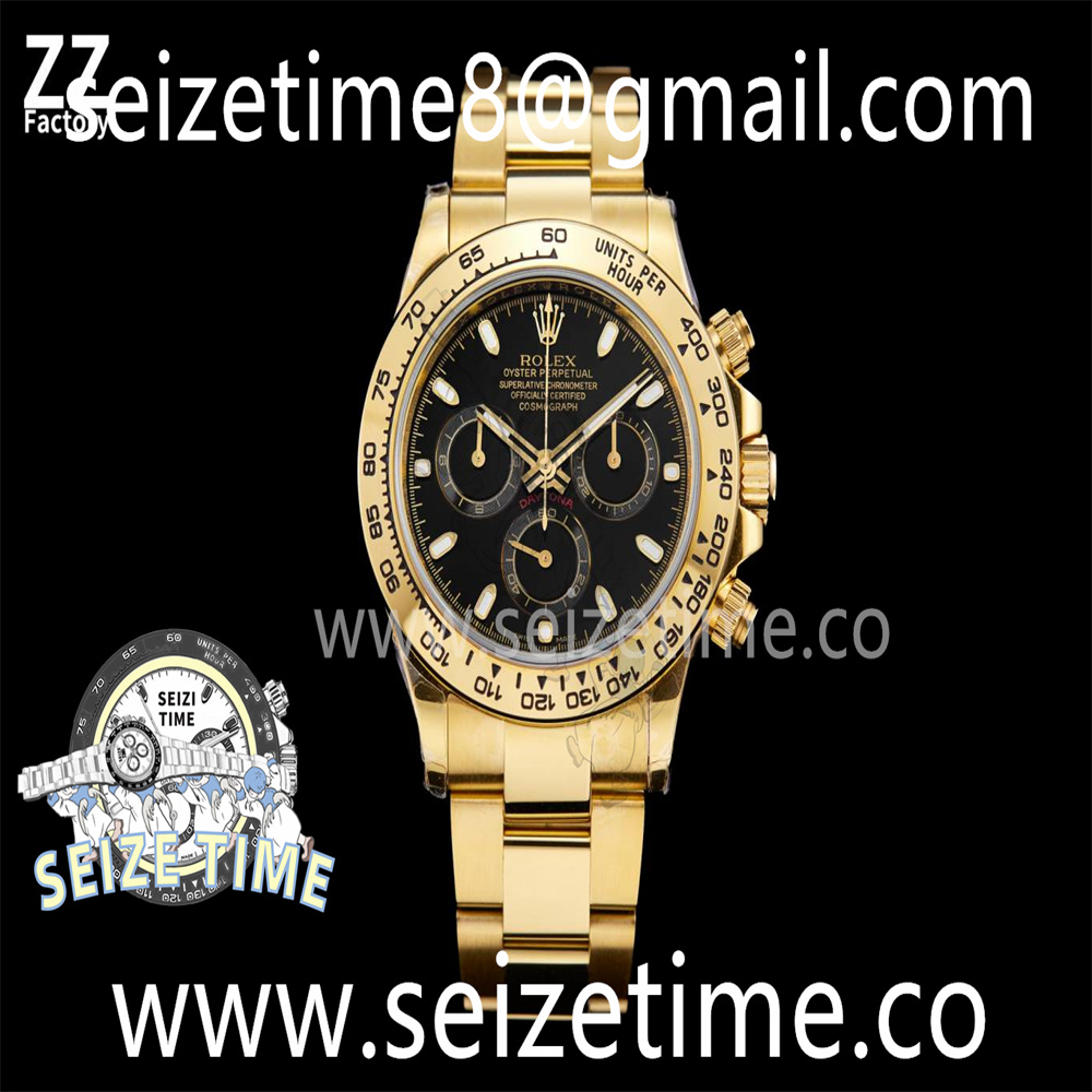 Daytona 116508 904L YG ZZF 1:1 Best Edition Black Dial on YG Bracelet A7750