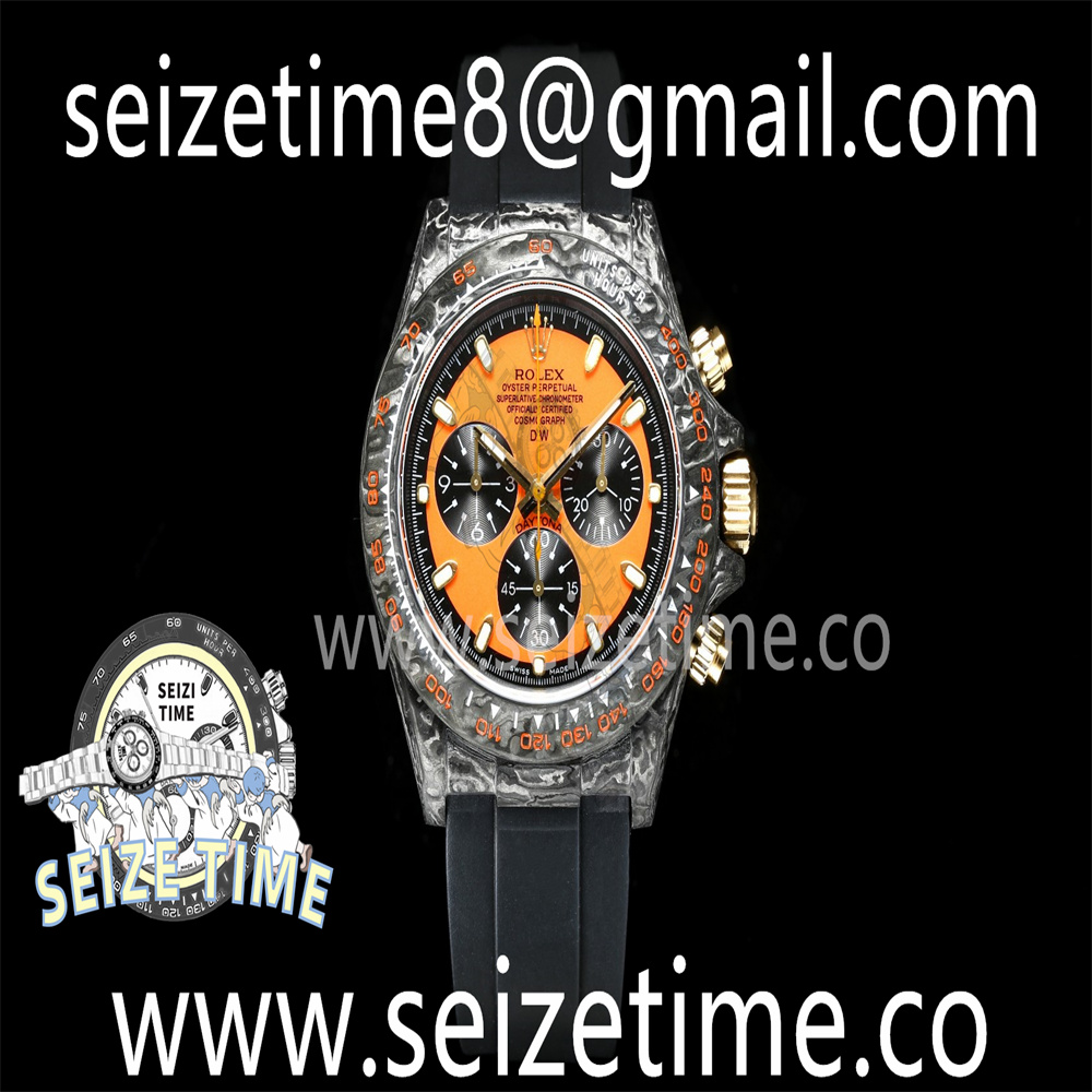 Daytona DIW Carbon TWF Best Edition Orange Dial on Black Rubber Strap A7750