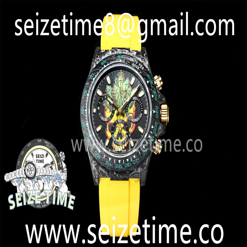 Daytona DIW Carbon TWF Best Edition Black Dial on Yellow Rubber Strap A7750
