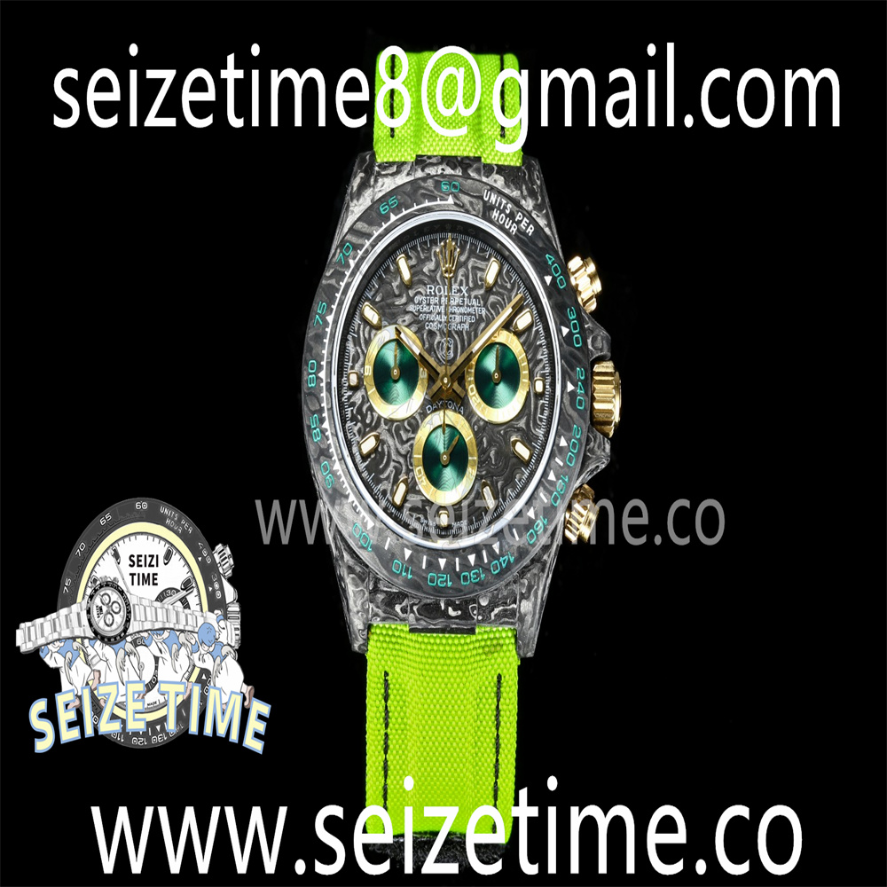 Daytona DIW Carbon TWF Best Edition Carbon Dial on Green Nylon Strap A7750