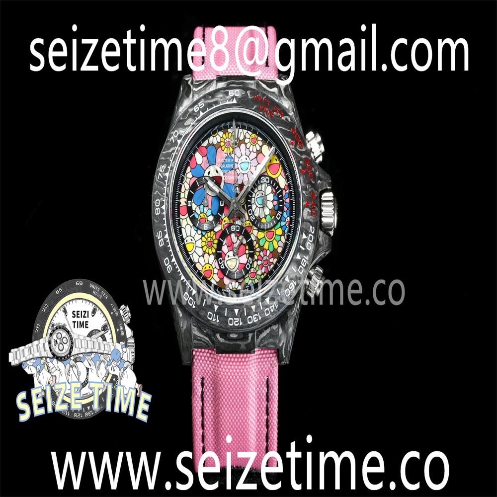 Daytona DIW Carbon TWF Best Edition Colorful Dial on Pink Nylon Strap A7750