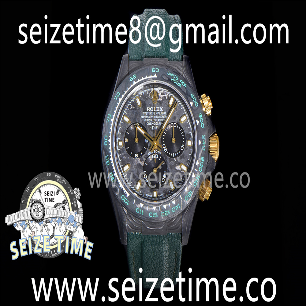 Daytona DIW Carbon TWF Best Edition Black Dial on Blue leather strap A7750