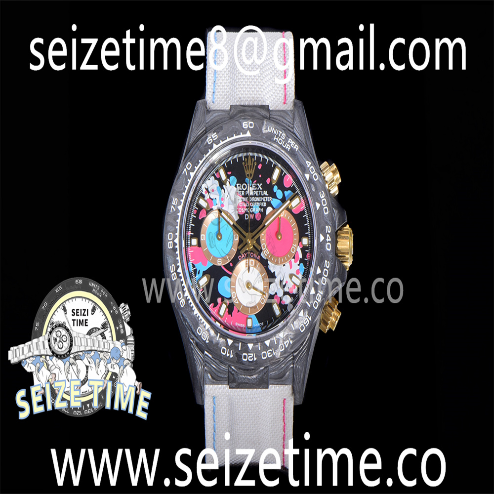 Daytona DIW Carbon TWF Best Edition Colorful Dial on White Nylon Strap A7750