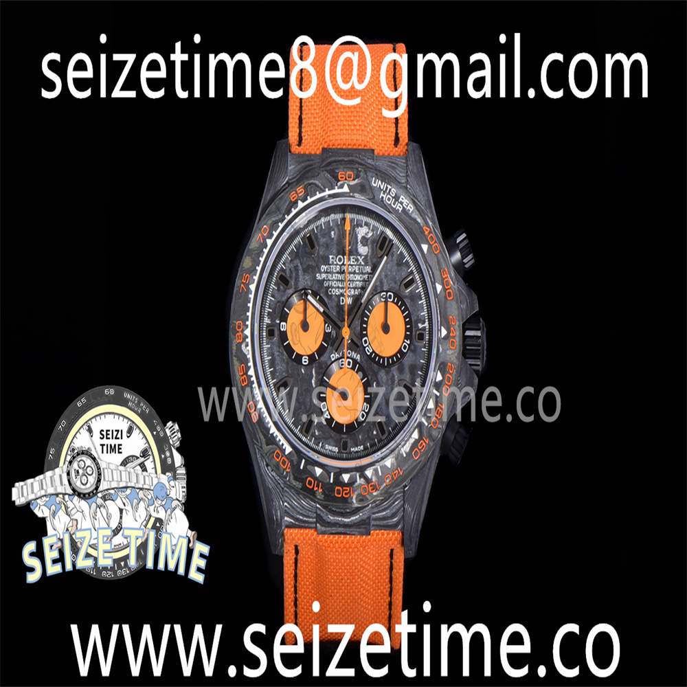 Daytona DIW Carbon TWF Best Edition Carbon Dial on Orange Nylon Strap A7750