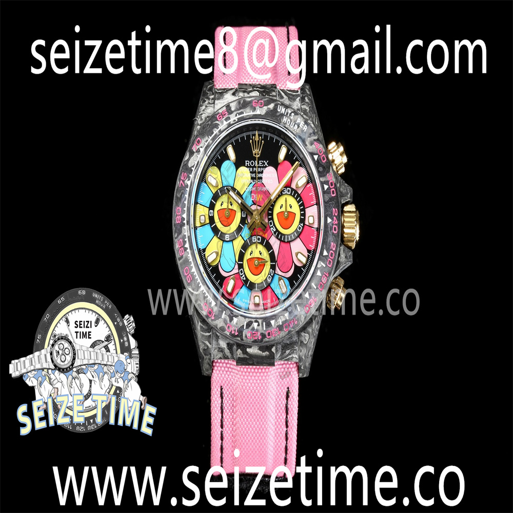 Daytona DIW Carbon TWF Best Edition Colorful Dial on Pink Nylon Strap A7750