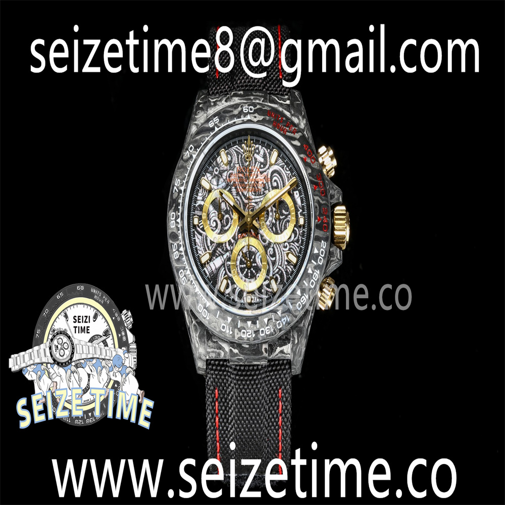 Daytona DIW Carbon TWF Best Edition Black Dial on Black Nylon Strap A7750