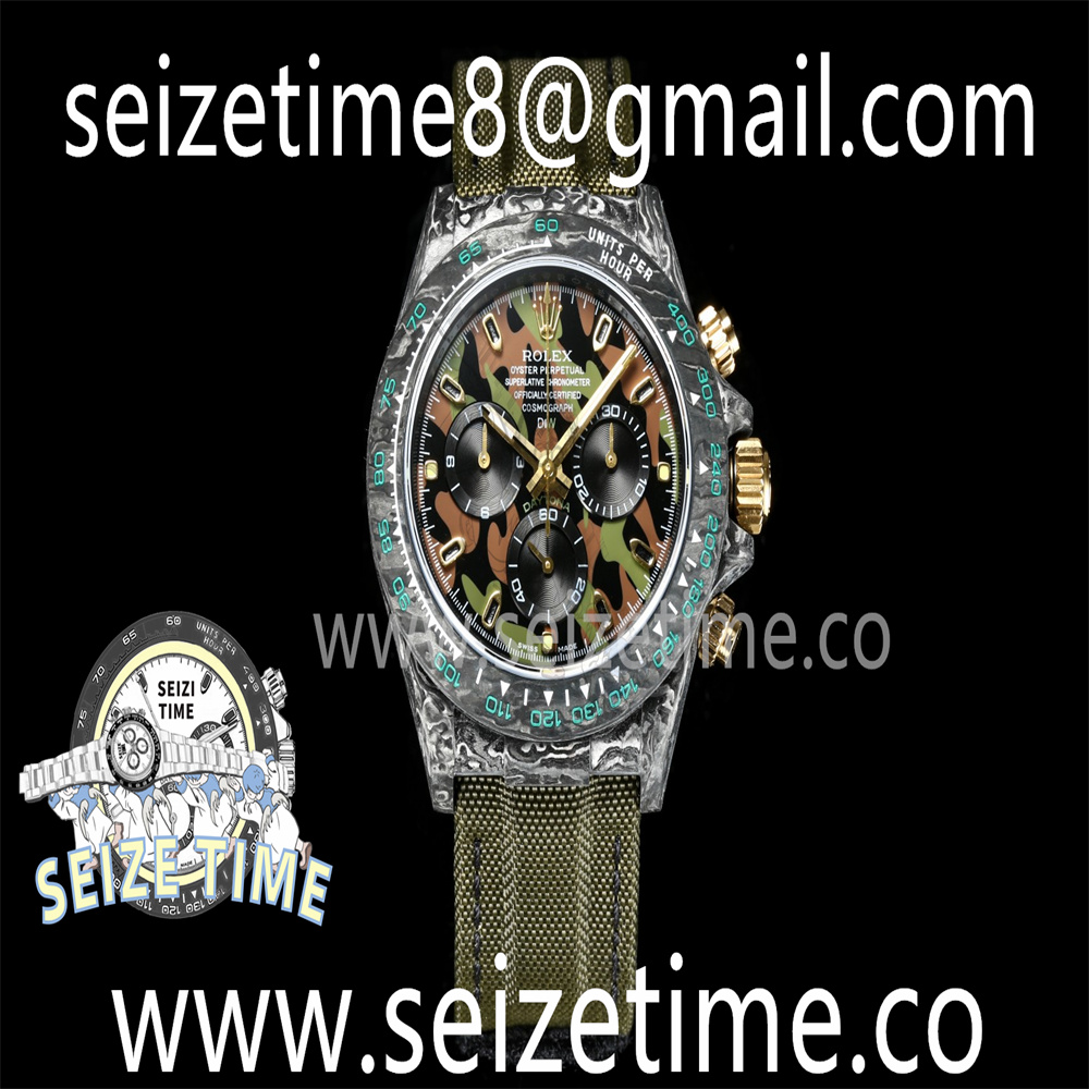 Daytona DIW Carbon TWF Best Edition Camouflage Dial on Green Nylon Strap A7750