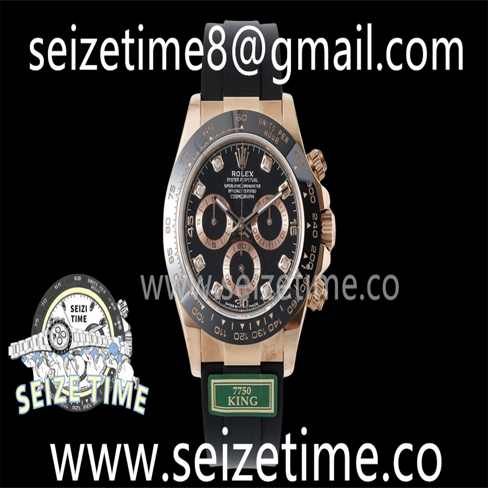 Daytona 116515 KING 1:1 Best Edition Black Diamond Dial on Oysterflex Strap A7750