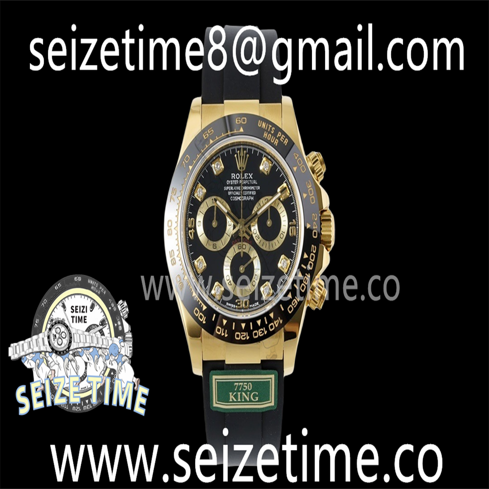 Daytona 116518 KING 1:1 Best Edition Black Diamond Dial on Oysterflex Strap A7750