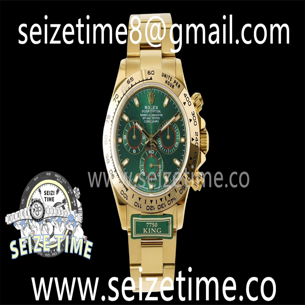 Daytona 116508 KING 1:1 Best Edition Green Dial on YG Bracelet A7750