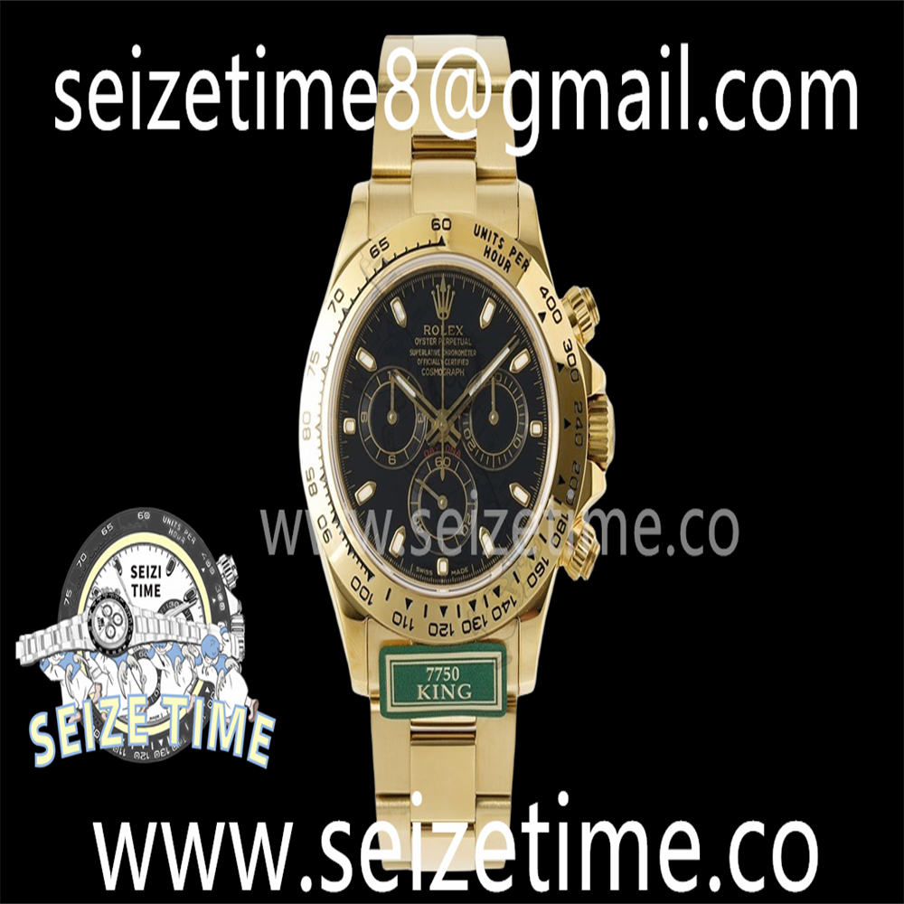 Daytona 116508 KING 1:1 Best Edition Black Dial on YG Bracelet A7750