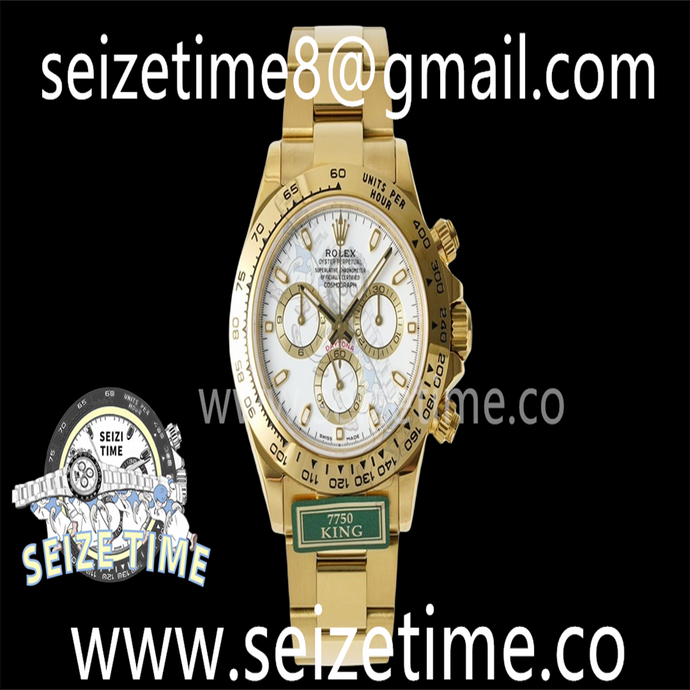 Daytona 116508 KING 1:1 Best Edition White Dial on YG Bracelet A7750