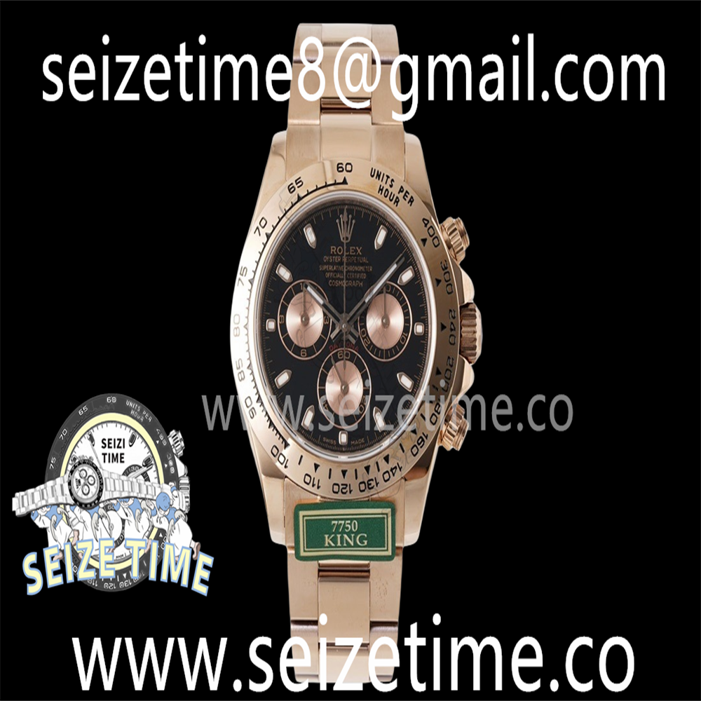Daytona 116505 KING 1:1 Best Edition Black/RG Dial on RG Bracelet A7750
