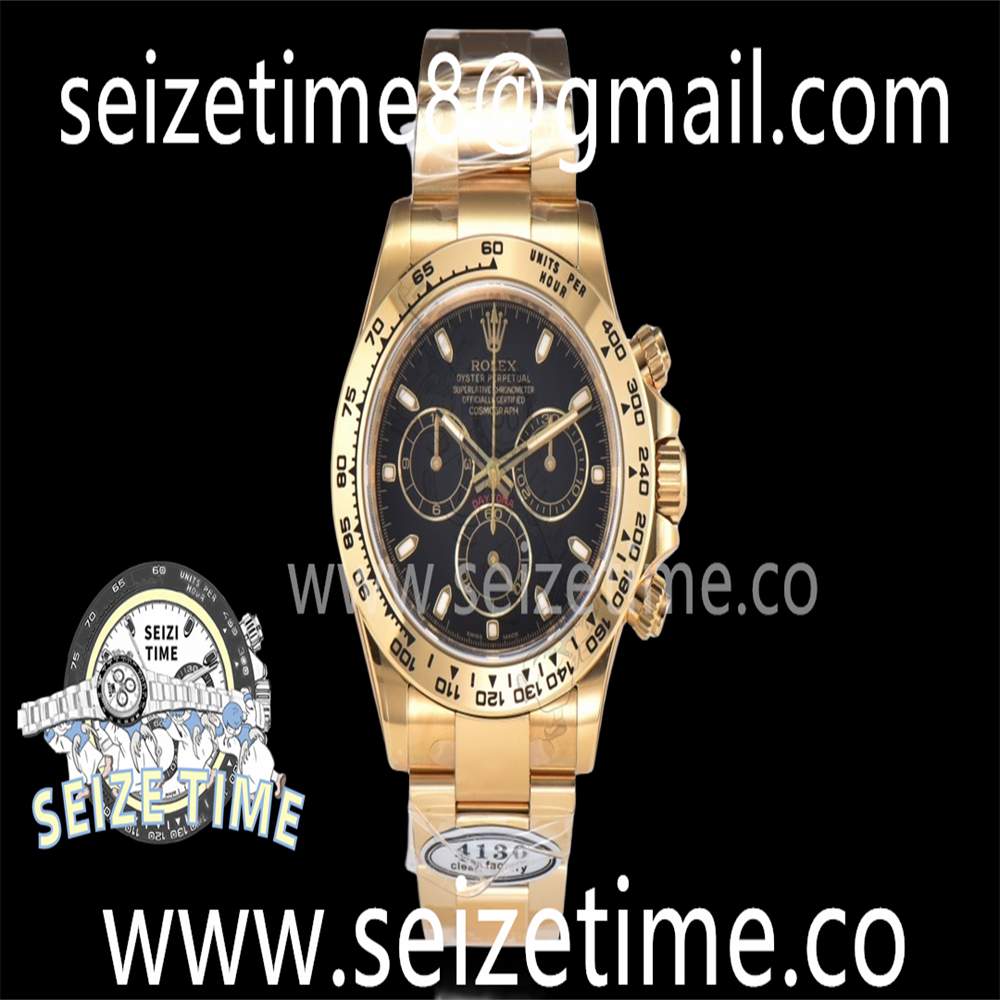 Daytona 116508 904L YG Clean 1:1 Best Edition Black Dial on YG Bracelet SA4130