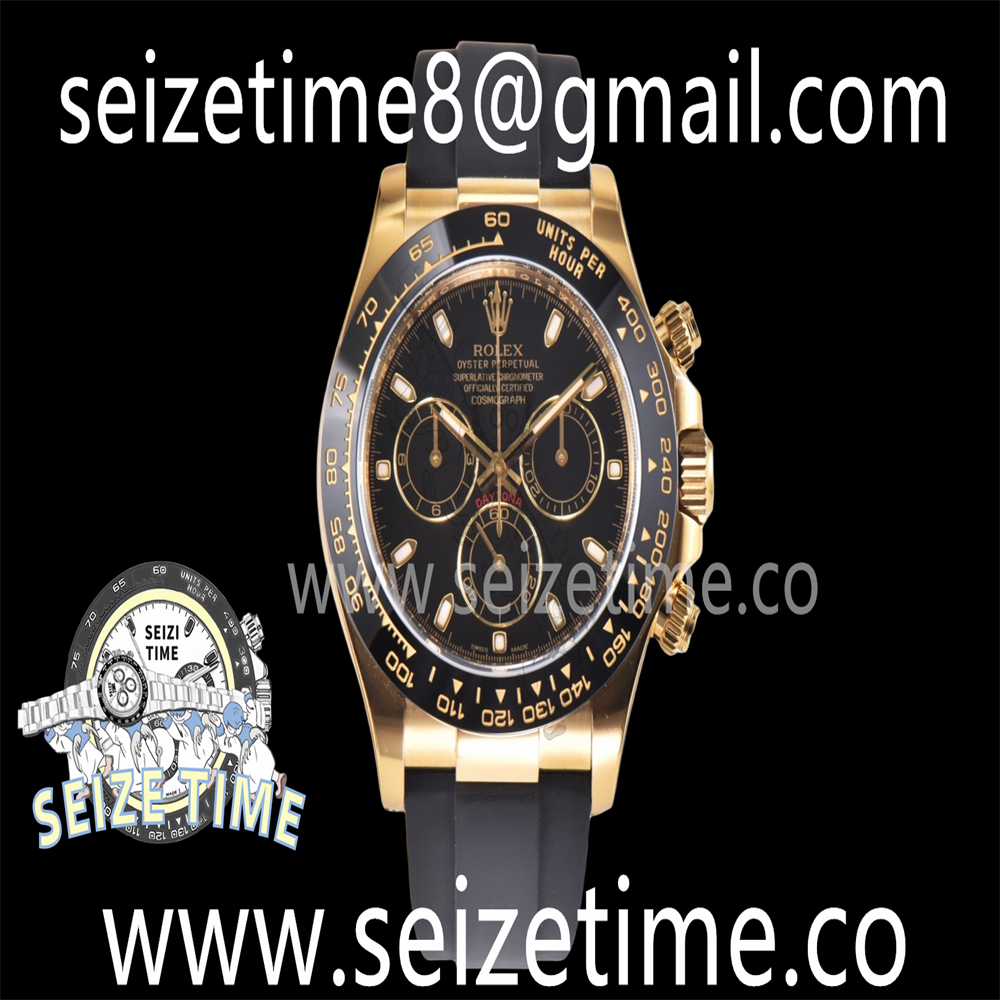 Daytona 116518 904L YG Clean 1:1 Best Edition Black Dial on Oysterflex Strap SA4130
