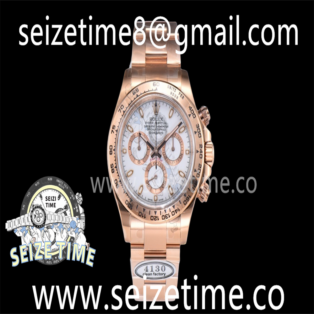 Daytona 116505 904L RG Clean 1:1 Best Edition White Dial on RG Bracelet SA4130