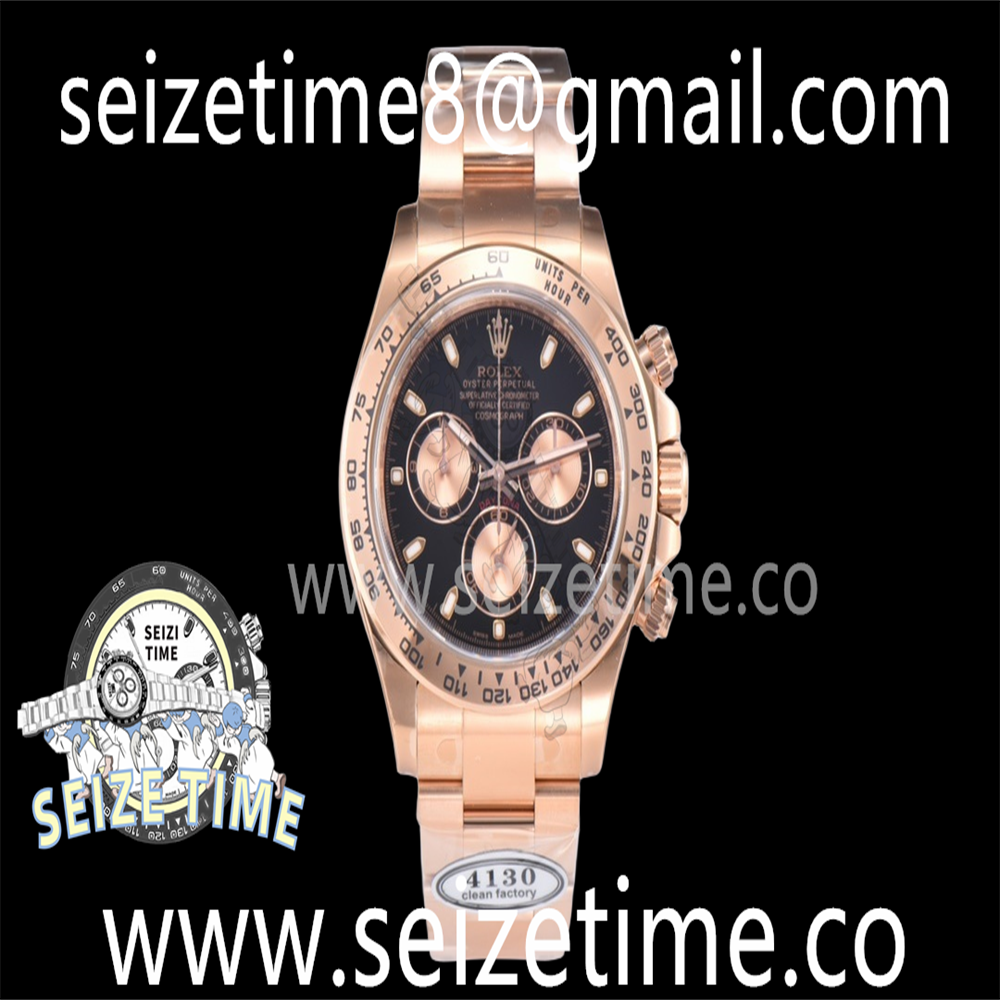 Daytona 116505 904L RG Clean 1:1 Best Edition Black Dial on RG Bracelet SA4130