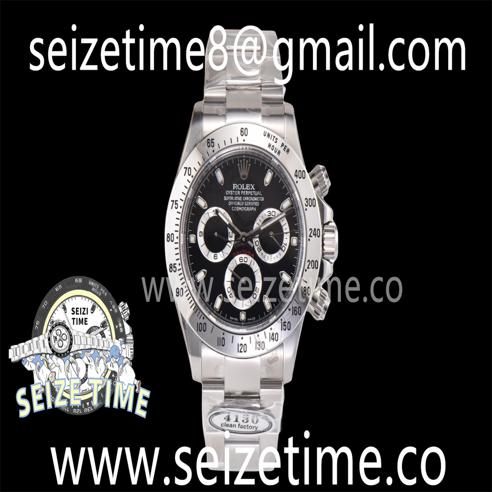Daytona 116520 904L SS Clean 1:1 Best Edition Black Dial on SS Bracelet SA4130