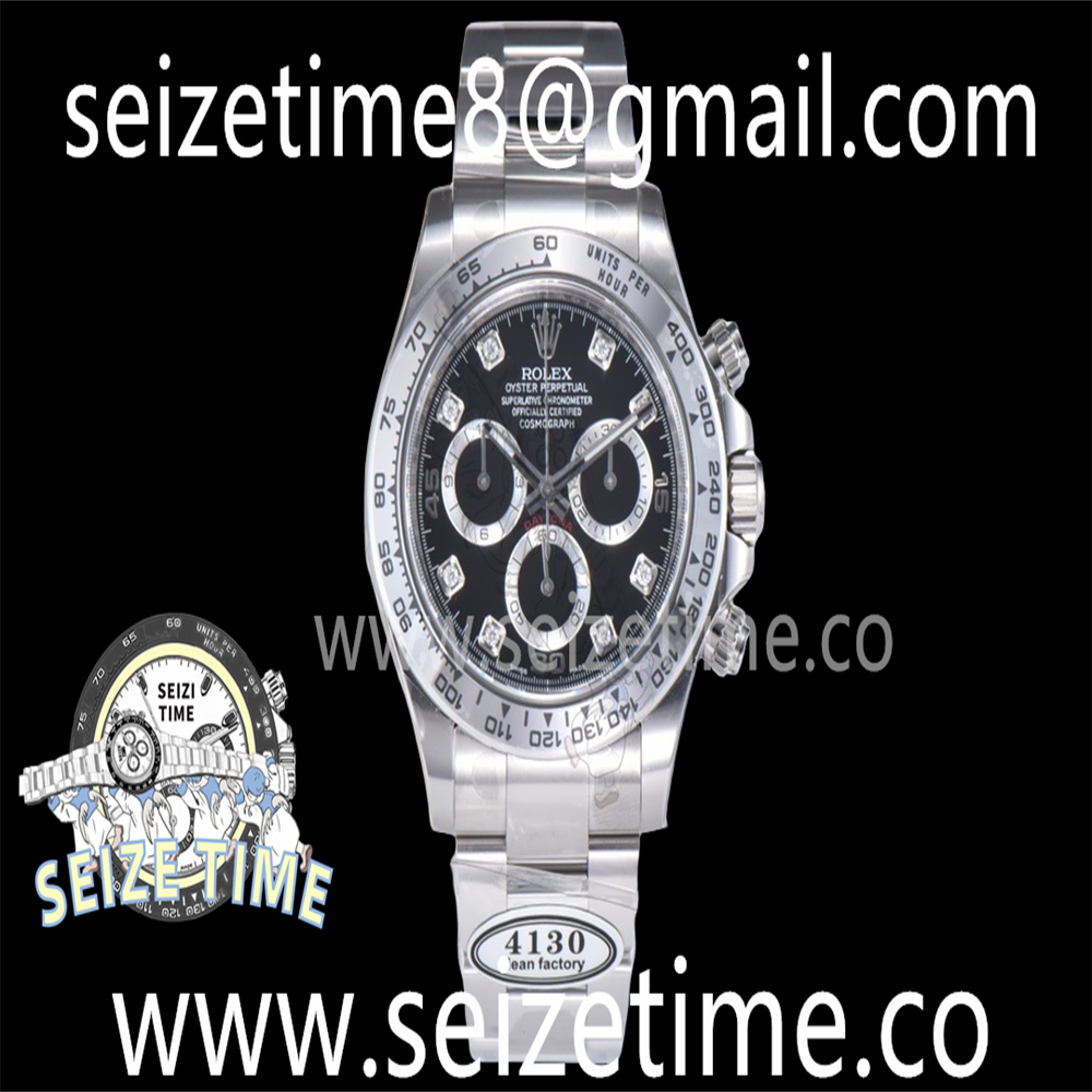 Daytona 116519 904L SS Clean 1:1 Best Edition Black Diamond Dial on SS Bracelet SA4130