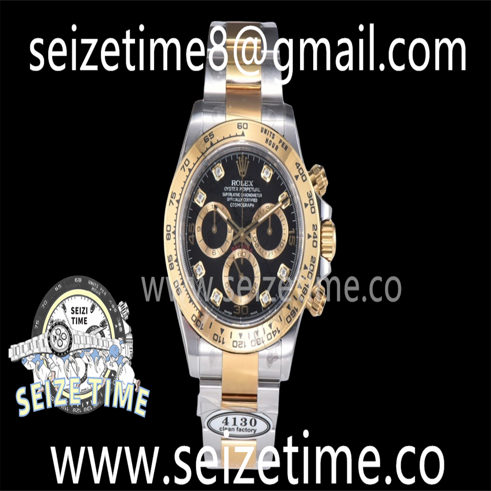 Daytona 116503 904L SS/YG Clean 1:1 Best Edition Black Diamond Dial on SS/YG Bracelet SA4130