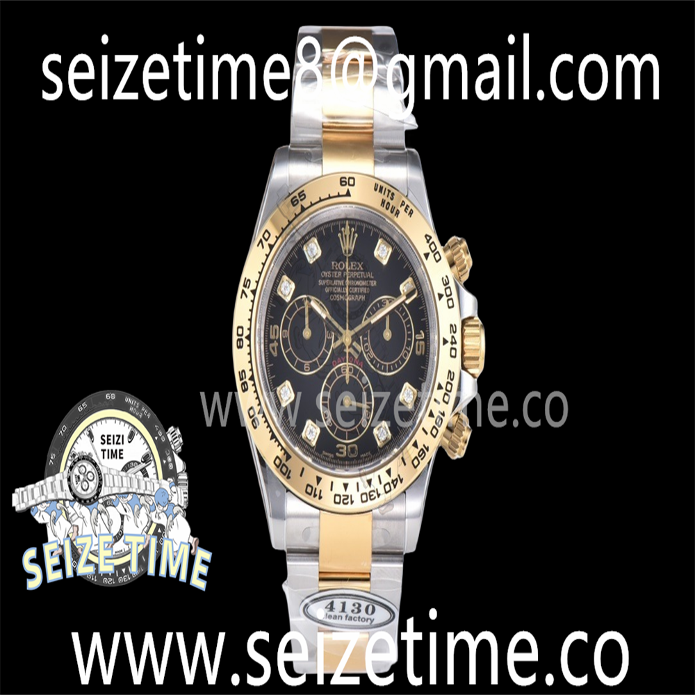 Daytona 116503 904L SS/YG Clean 1:1 Best Edition Black Diamond Dial on SS/YG Bracelet SA4130