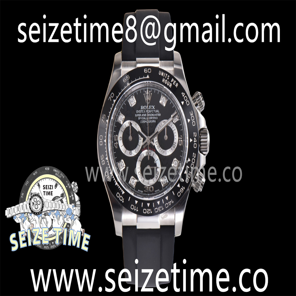 Daytona 116519 904L SS Clean 1:1 Best Edition Black Diamond Dial on Oysterflex Strap SA4130