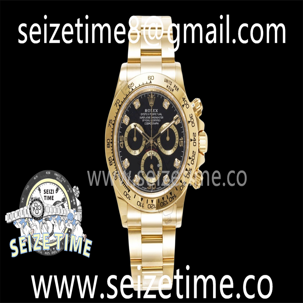 Daytona 116508 KING 1:1 Best Edition Black/YG Diamond Dial on YG Bracelet SA4130