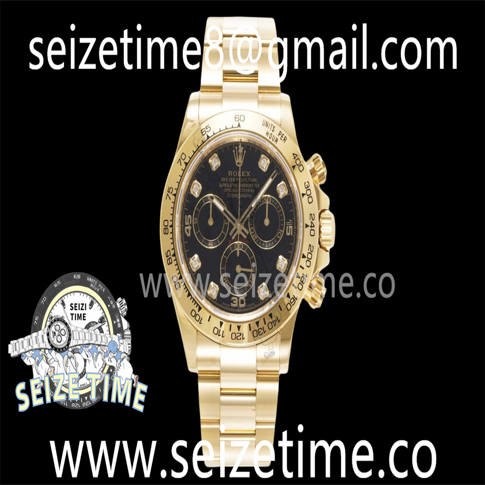 Daytona 116508 KING 1:1 Best Edition Black Diamond Dial on YG Bracelet SA4130